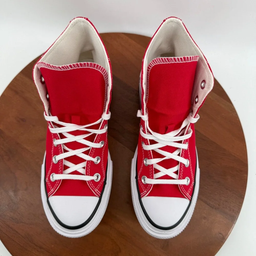 Converse CTAS Lift Double Stack Hi Sneakers Red Platform A15542C Men 5/Women 7